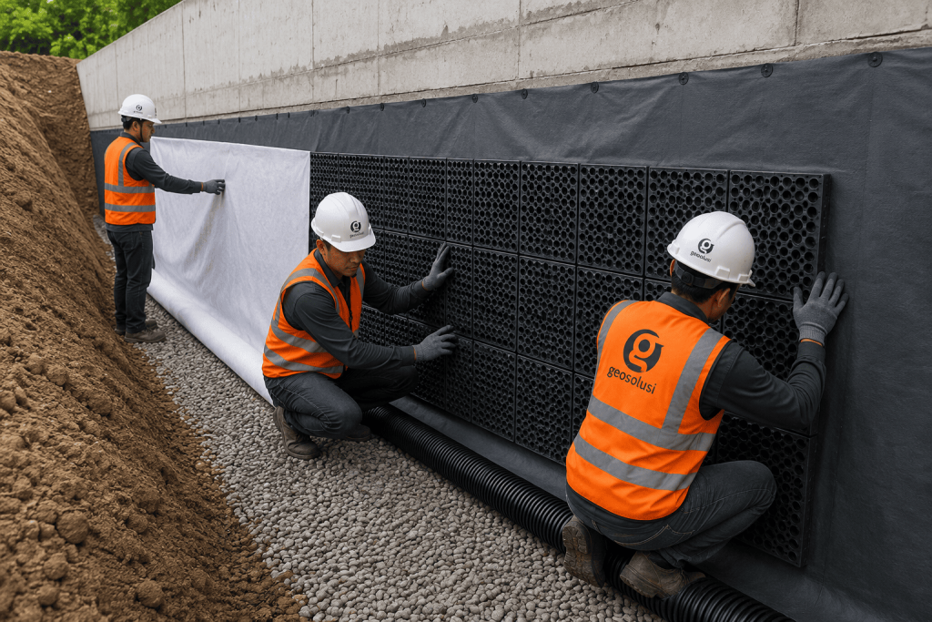Drainage Cell untuk Basement Retaining Wall