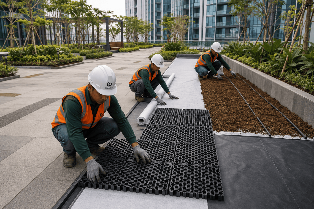 Drainage Cell untuk Roof Garden
