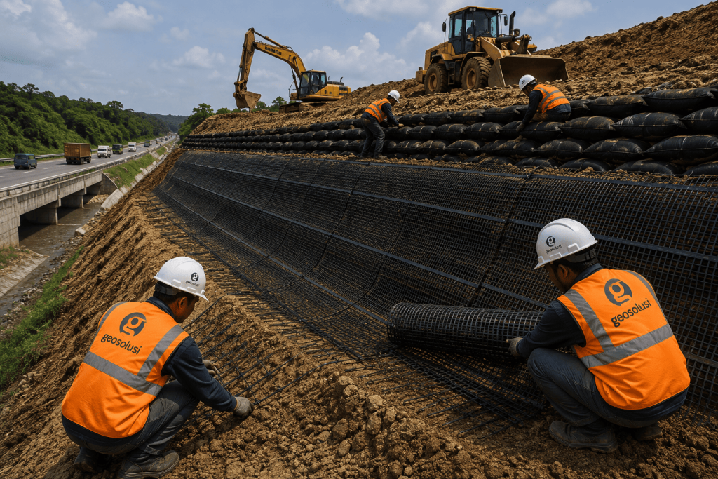Geogrid untuk Perkuatan Lereng