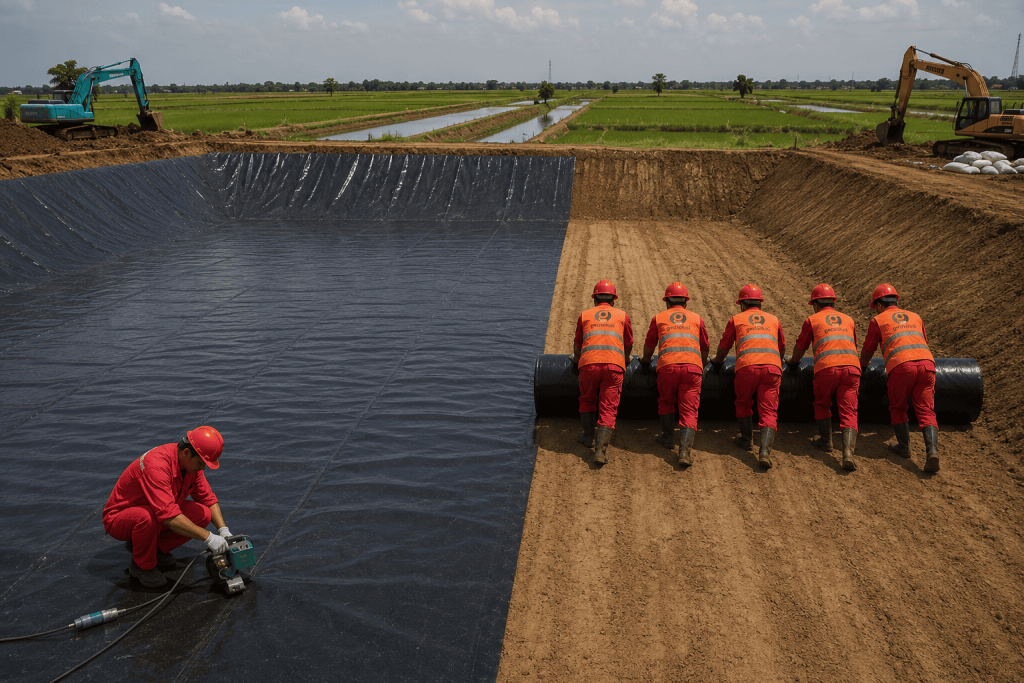 Geomembrane HDPE untuk Embung Pertanian & Perkebunan